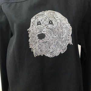 Goldendoodle Dog Design Christine Alexander Black Jacket Swarovski Crystal XL